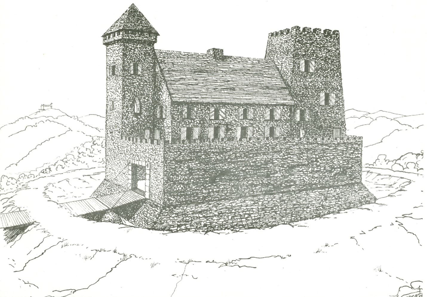 sketch of old house padberg